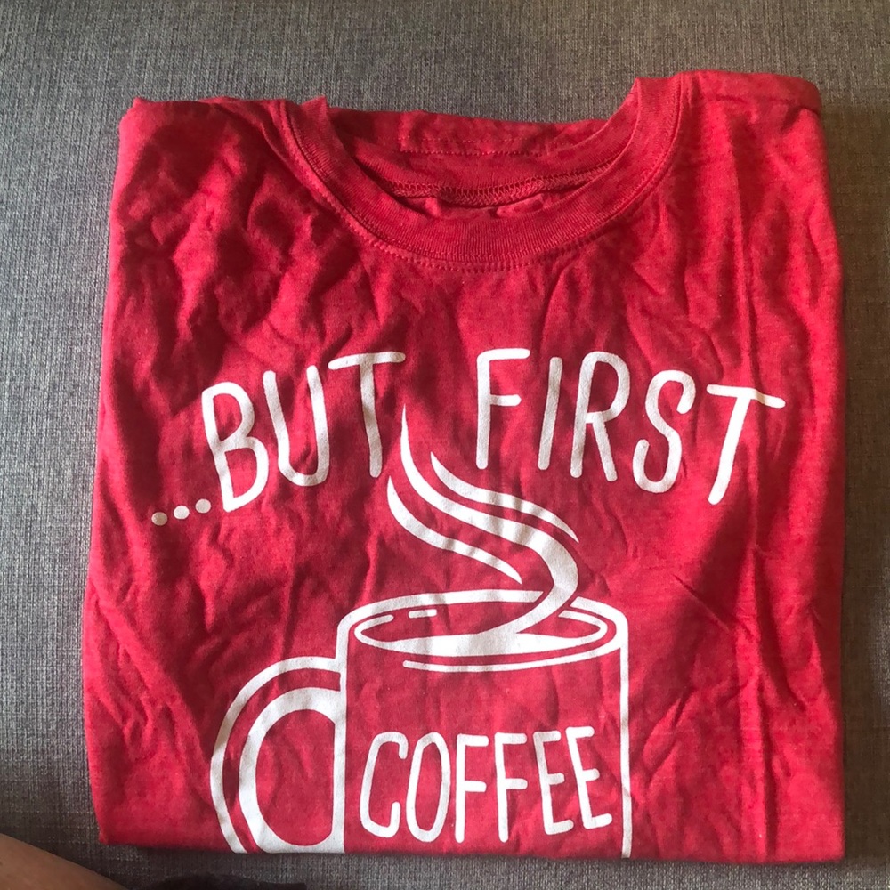 Red unique tee